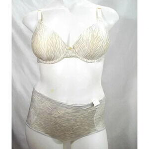 Vanity Fair 75345 Beauty Back‎ Full Cover UW Bra Panty SET 34D/MEDIUM Gray Zebra